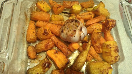 The garlic was roasted separately.