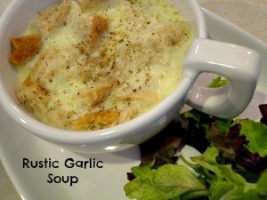 Rustic roasted garlic soup